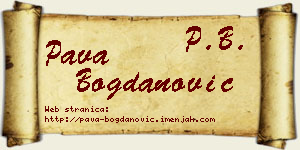 Pava Bogdanović vizit kartica